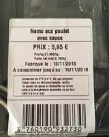 Nems aux poulet avec sauce