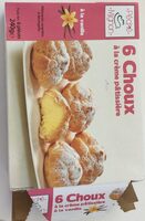 6 choux à la crème pâtissière à la vanille