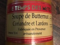 Soupe de butternut coriandre et lardons