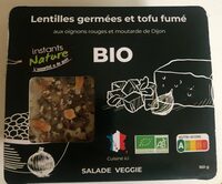 Lentilles germées et tofu fumé