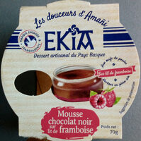 Mousse chocolat noir sur lit de framboise
