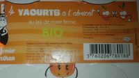 Yaourt au lait de ferme abricot de la Drôme