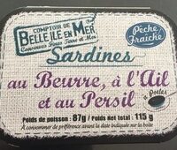 Sardines au beurre, ail et persil, 115g