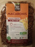 Macaronis semoule complète de blé dur