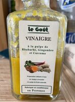 Vinaigre a la pulpe de rhubarbe, gingembre et curcuma