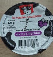 Yaourt fermier brassé sur lit de myrtilles