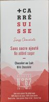 Chocolat au lait sans sucre ajouté