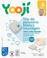 Hachés de trio de poissons blancs sauvages cuits et surgelés pour bébé dès 6 mois - Eglefin