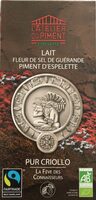 Chocolat au lait fleur de sel de Guérande piment d'Espelette