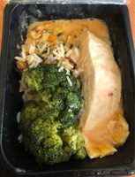 Pave de saumon sauve aurore, riz camarguais er brocoli