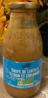 Soupe de lentille citron et coriandre