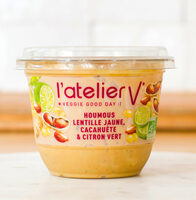 Houmous lentilles jaunes, cacahouètes et citron vert