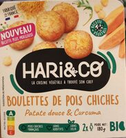 Boulettes de pois chiches Patate douce Curcuma