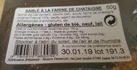 Sablé à la Farine de Châtaignes