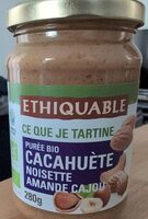 Purée bio cacahuètes noisette amande cajou