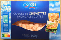 Queues de crevettes tropicales cuites