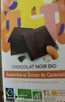 Chocolat noir bio amandes et éclats de caramel