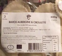 Ravioli aubergine et ciboulette