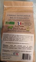 Farine intégrale de lentillons