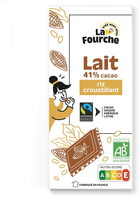 Chocolat au lait 41% et riz croustillant bio et équitable