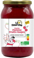 Purée de pommes fruits rouges bio