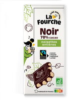 Chocolat noir 70% noisettes entières bio et équitable