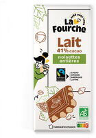 Chocolat au lait 41% noisettes entières bio et équitable