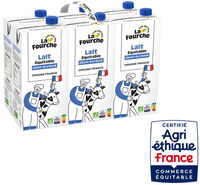 Lait demi-écrémé bio et équitable
