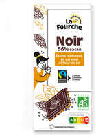 Chocolat noir 56% éclats d'amandes, de caramel et fleur de sel bio et équitable