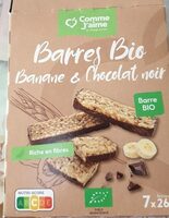 Barres bio banane chocolat noit