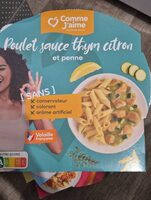 Poulet sauce thym citron et penne