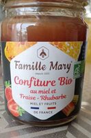 Confiture bio au miel et fraise rhubarbe