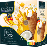 Cône Artisanal Sorbet plein fruit Noix de Coco