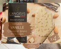 Creme glacee vanille chocolat blanc éclast d'amande