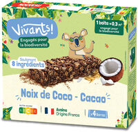 Barres céréalières à la noix de coco et au cacao