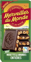 Tablette Bloc, chocolat noir aux inclusions de noisettes et amandes entières