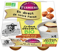 Crème dessert fermière Vanille sur lit de Caramel
