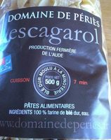 ESCAGAROL Pâtes alimentaires