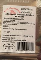 2 Fromages de Chèvre fermiers au lait cru