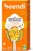 Riz basmati sauté aux lentilles à l'Indienne