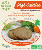 Galette végétale sarrasin, quinoa, carottes, mélange de 4 épices