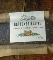 Barre énergétique crue - Datte spiruline