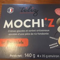 Mochi'z Framboise-Litchi, Mangue-Passion,  Chocolat, Vanille
