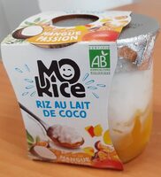 Riz au lait de coco sur lit de mangue passion
