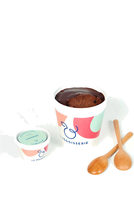 Glace Chocolat, éclats de Chocolat, sauce Chocolat