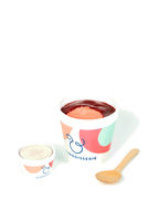 Sorbet Fraise, coulis de Framboise, Crumble