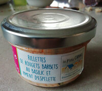 Rillettes de rougets barbets au basilic et piment d'Espelette