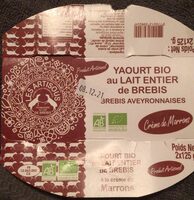 Yaourt bio au lait de brebis