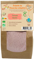 Polenta de féverole complète tomate basilic