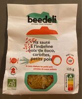 Riz sauté à l'indienne, noix de coco, carottes, petits pois